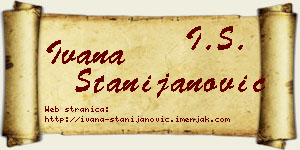 Ivana Stanijanović vizit kartica